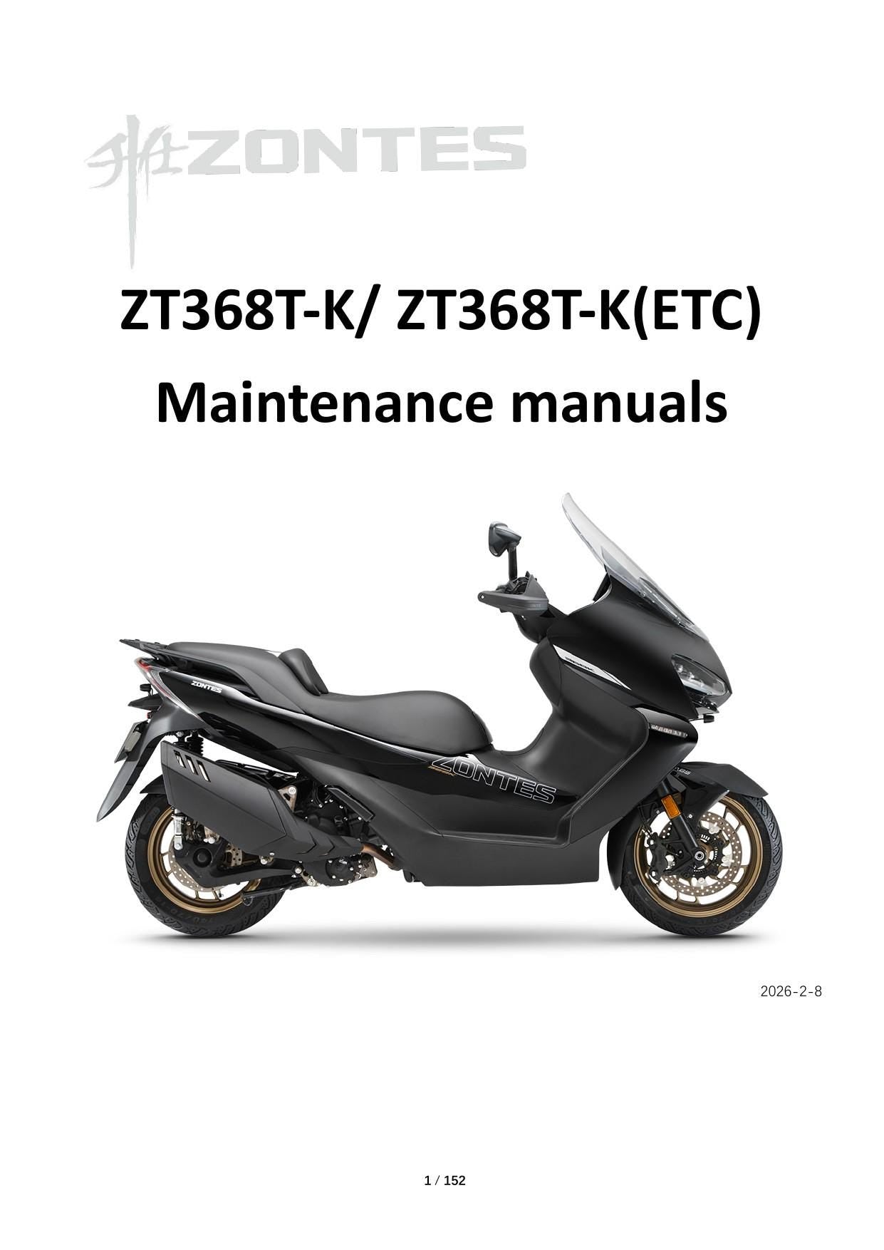 Zontes ZT368T-K Motorcycle Service Manual | 2026 - sample page 1