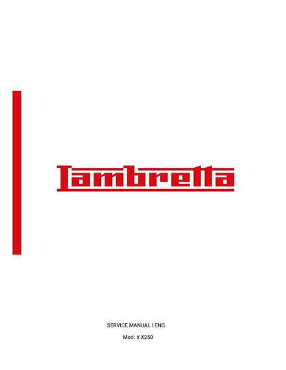 Lambretta X250 Motorcycle Service Manual | 2024-2026 - sample page 1