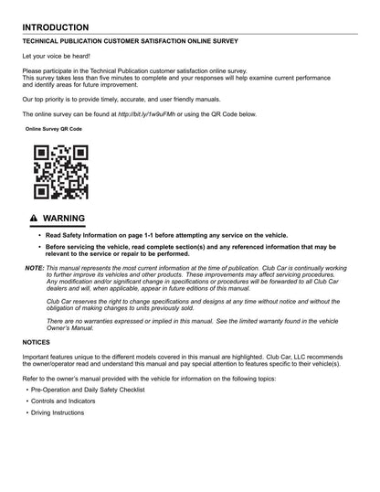 Club Car Tempo Golf Cart Service Manual | 2020-2024 - sample page 3