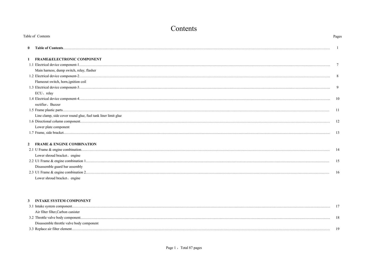Zontes ZT125 ZT155 U U1 Euro V Motorcycle Service Manual | 2021-2025 - sample page 6