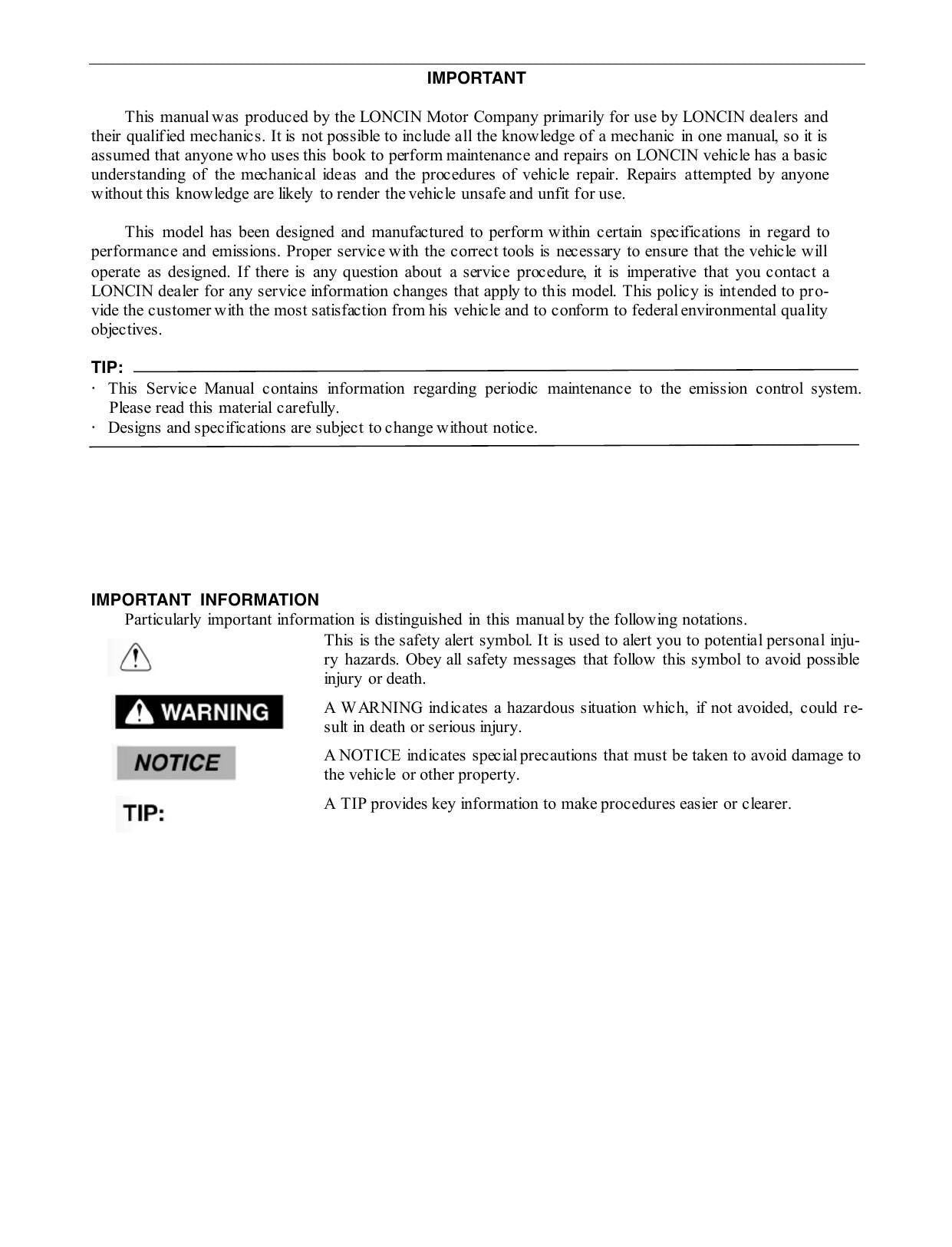 Loncin Xwolf 200 ATV Service Manual | 2020-2024 - sample page 4