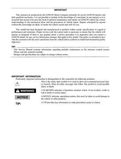 Loncin Xwolf 200 ATV Service Manual | 2020-2024 - sample page 4