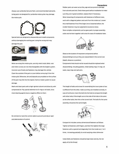 Lambretta X250 Motorcycle Service Manual | 2024-2026 - sample page 5