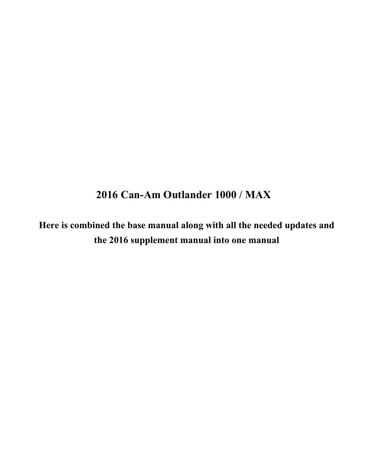 Can-Am Outlander 1000 MAX ATV Service Manual | 2016-2020 - sample page 9
