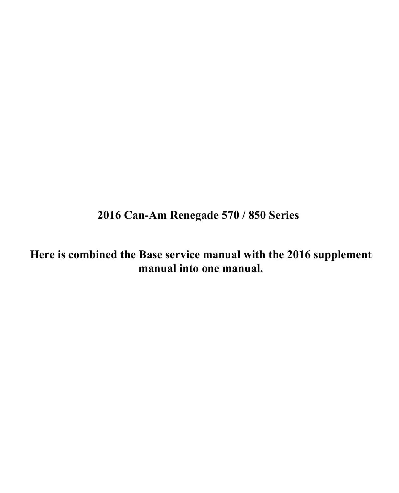 Can-Am Renegade 570 850 1000R ATV Service Manual | 2016-2020 - sample page 1