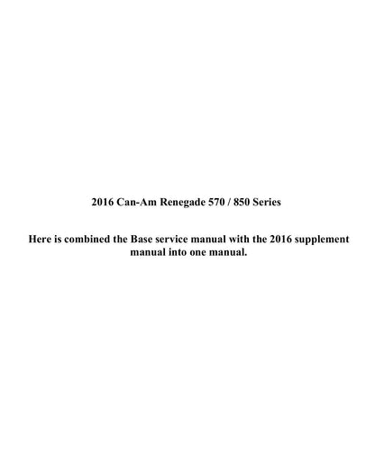 Can-Am Renegade 570 850 1000R ATV Service Manual | 2016-2020 - sample page 1