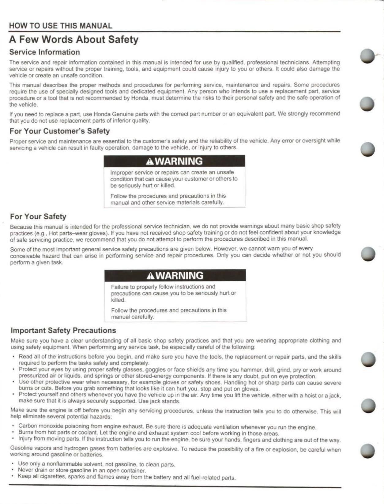 Honda CRF450R Motorcycle Service Manual | 2009-2016 - sample page 6