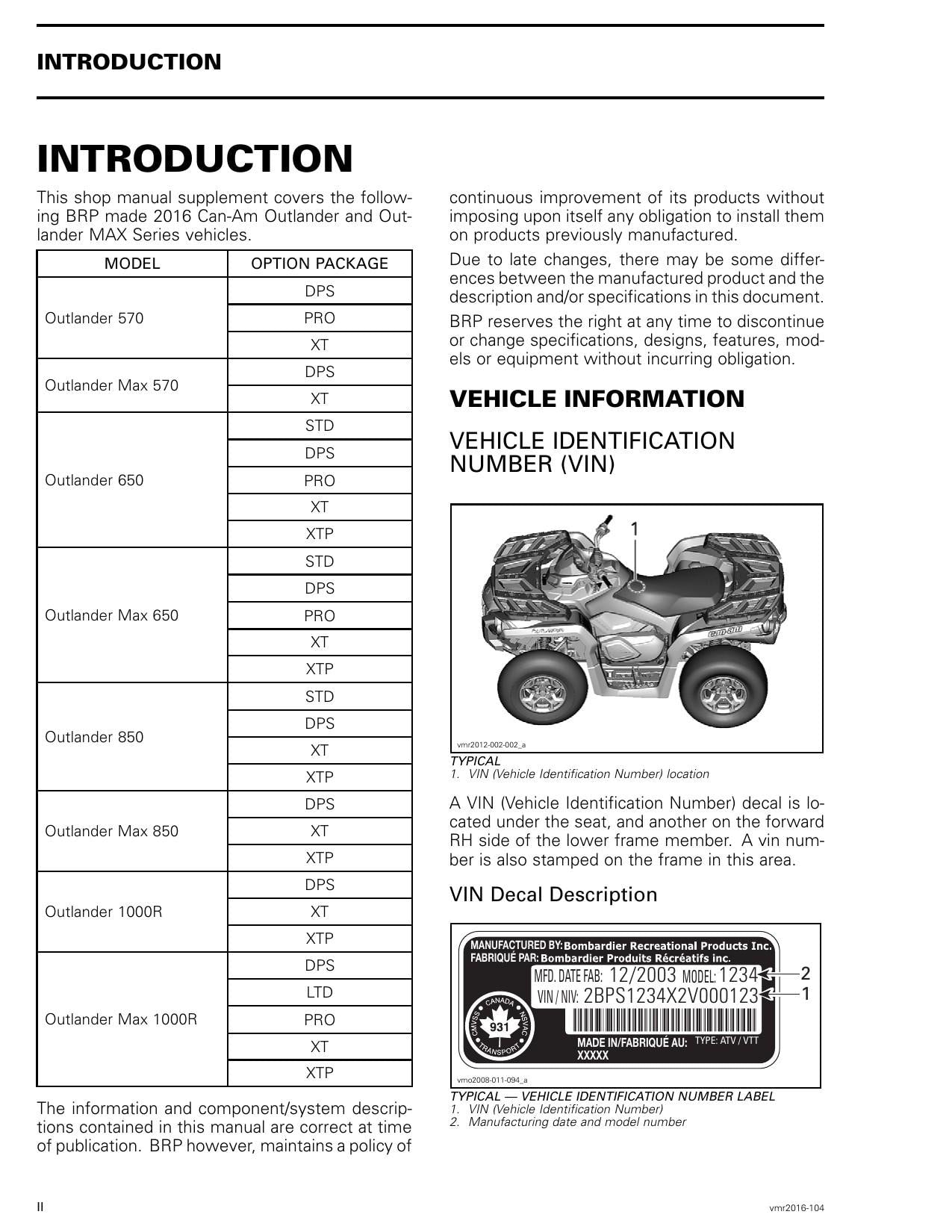 Can-Am Outlander 1000 MAX ATV Service Manual | 2016-2020 - sample page 4