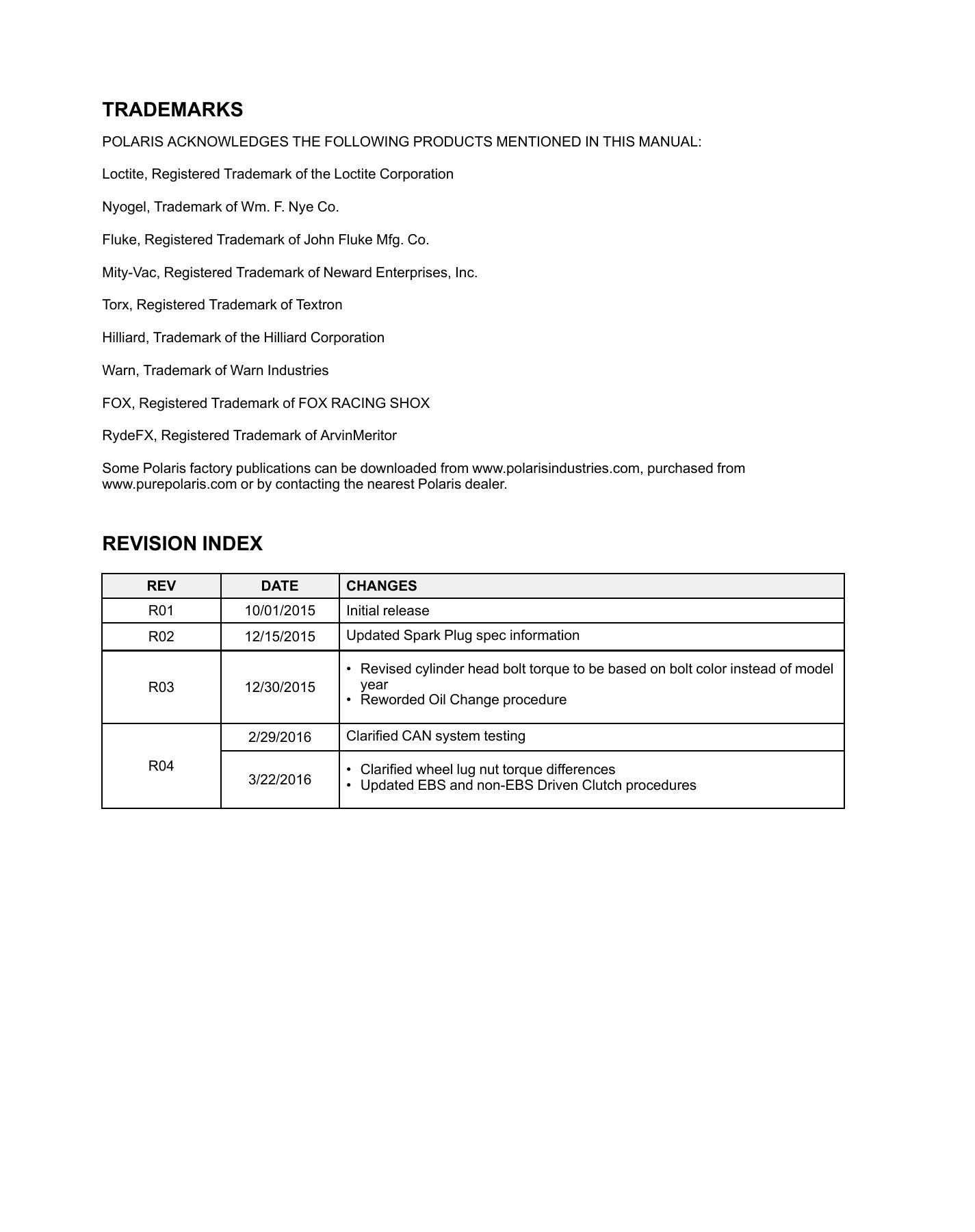 Polaris RZR 570 UTV Service Manual | 2013-2016 - sample page 6