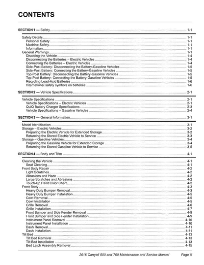 Club Car Carryall 500 700 Golf Cart Service Manual | 2016-2020 - sample page 8