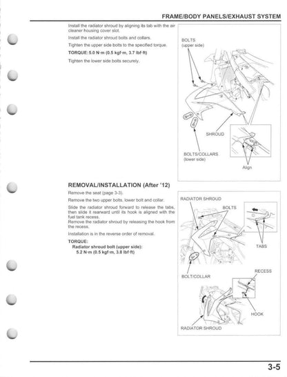 Honda CRF450R Motorcycle Service Manual | 2009-2016 - sample page 4