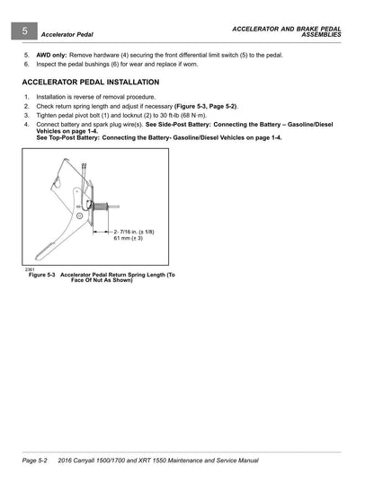 Club Car Carryall 1500 1700 XRT 1550 Golf Cart Service Manual | 2016-2020 - sample page 2