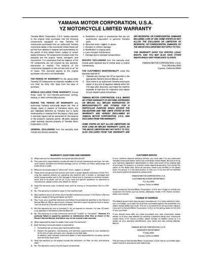 Yamaha YZ250FX Motorcycle Service Manual | 2016-2020 - sample page 7