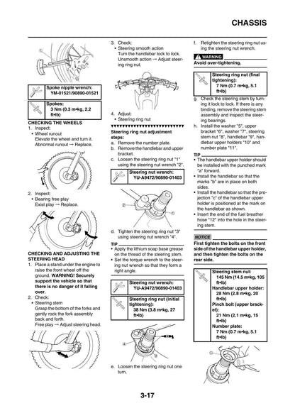 Yamaha YZ125 YZ125G2 Motorcycle Service Manual | 2016-2020 - sample page 3