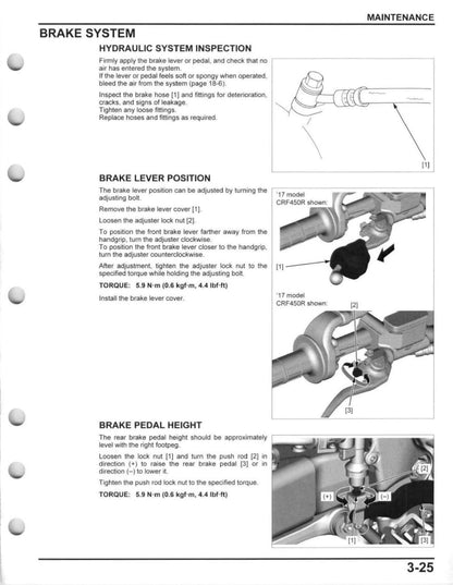 Honda CRF450R CRF450RX Motorcycle Service Manual | 2017-2018 - sample page 2