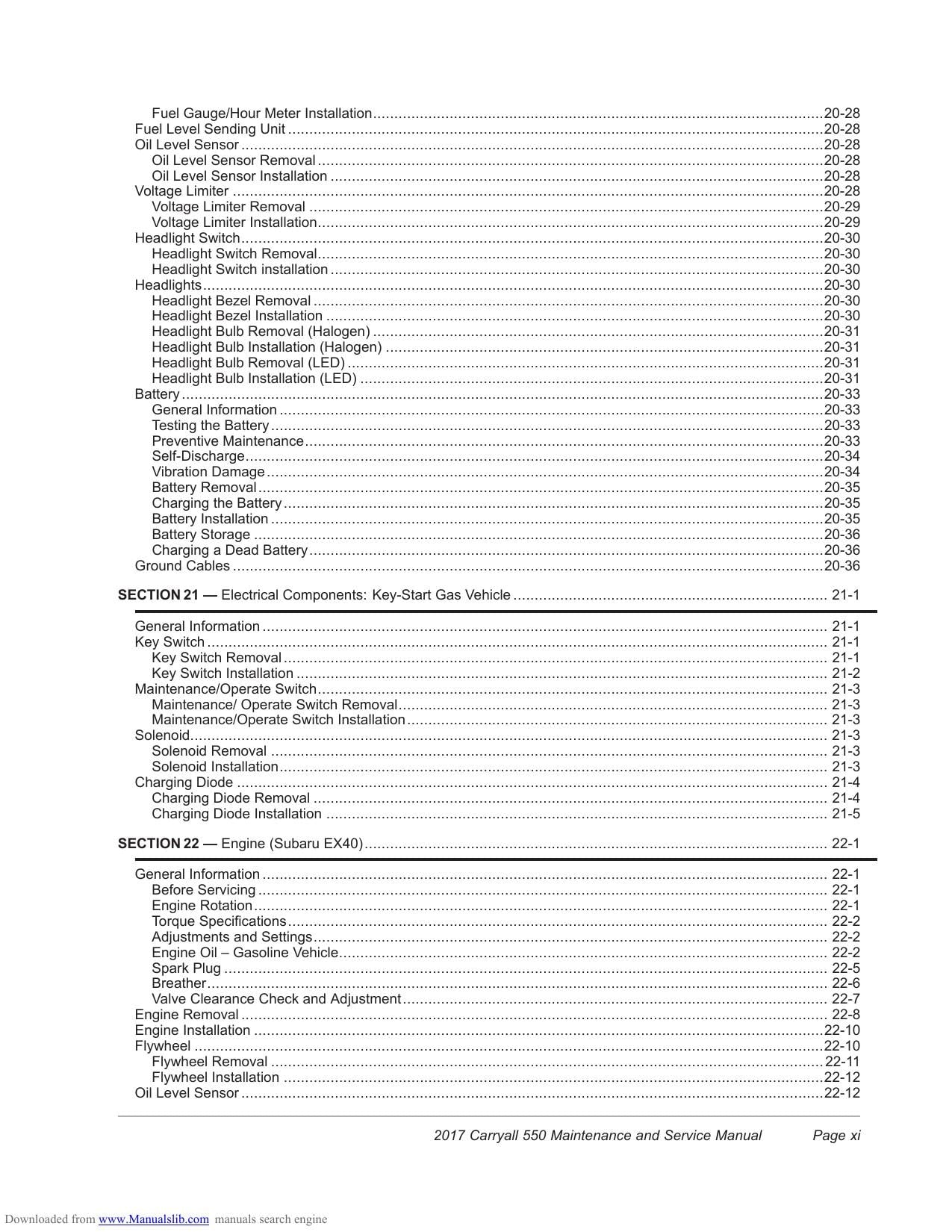 Club Car Carryall 550 Golf Cart Service Manual | 2017-2021 - sample page 7