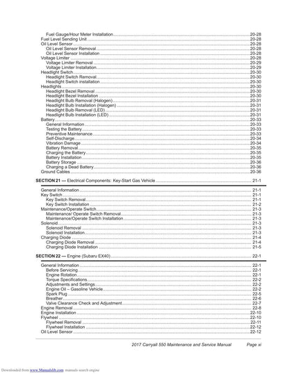 Club Car Carryall 550 Golf Cart Service Manual | 2017-2021 - sample page 7