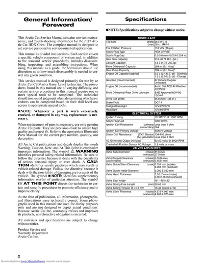 Arctic Cat HDX Crew UTV Service Manual | 2017-2021 - sample page 5