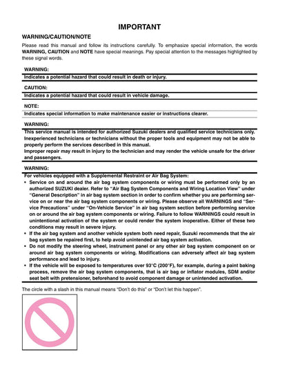 Suzuki Swift RS415 Car Service Manual | 2004-2008 - sample page 7