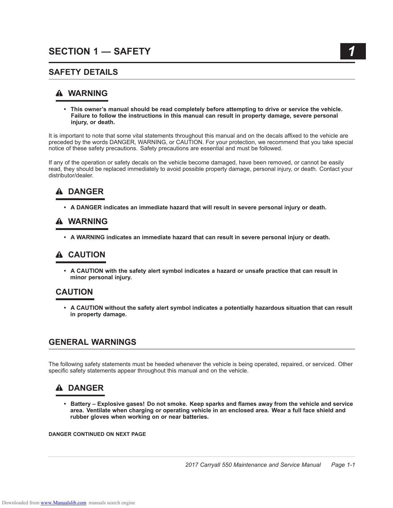 Club Car Carryall 550 Golf Cart Service Manual | 2017-2021 - sample page 8