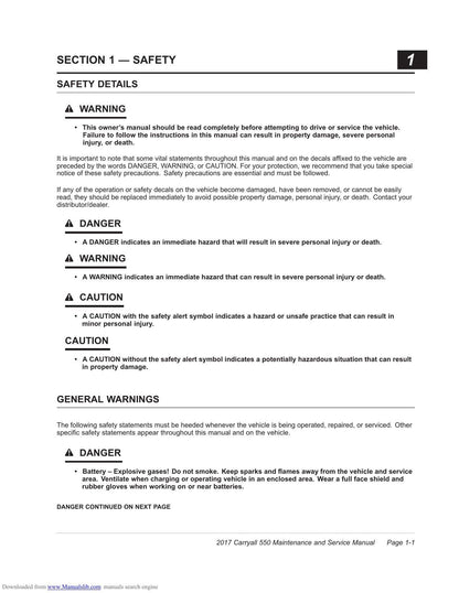 Club Car Carryall 550 Golf Cart Service Manual | 2017-2021 - sample page 8