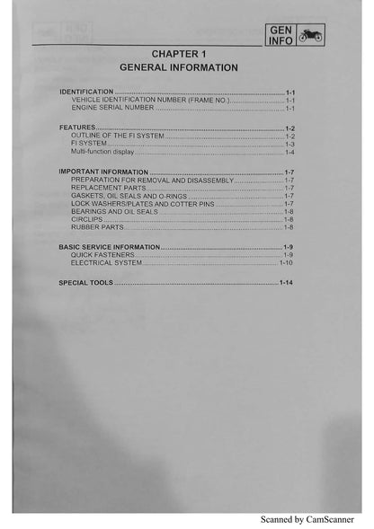 Yamaha FZ25 FZN250 Motorcycle Service Manual | 2017-2021 - sample page 5