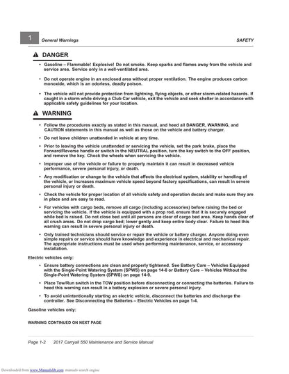 Club Car Carryall 550 Golf Cart Service Manual | 2017-2021 - sample page 9