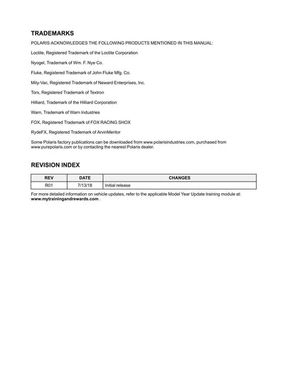Polaris Ranger XP 900 1000 UTV Service Manual | 2018-2019 - sample page 7
