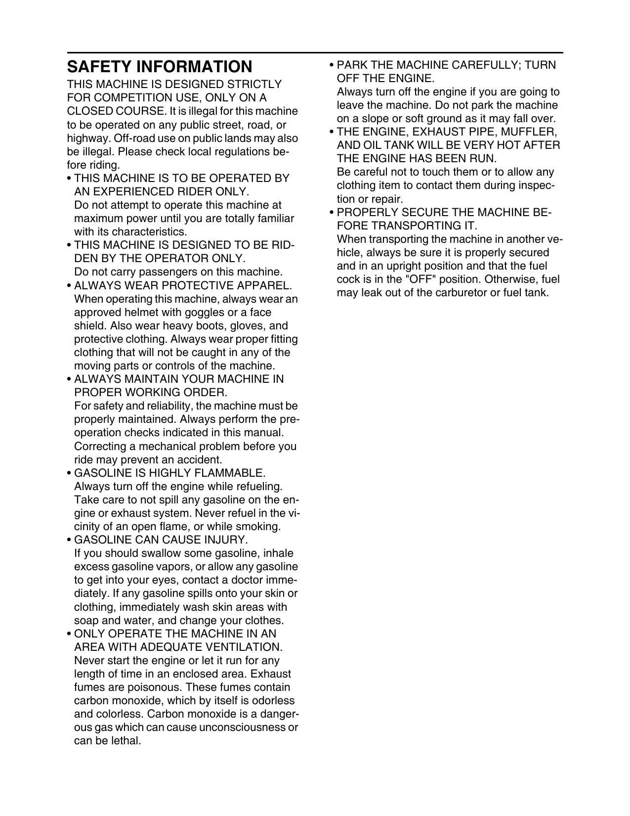Yamaha YZ250 Motorcycle Service Manual | 2017-2021 - sample page 4