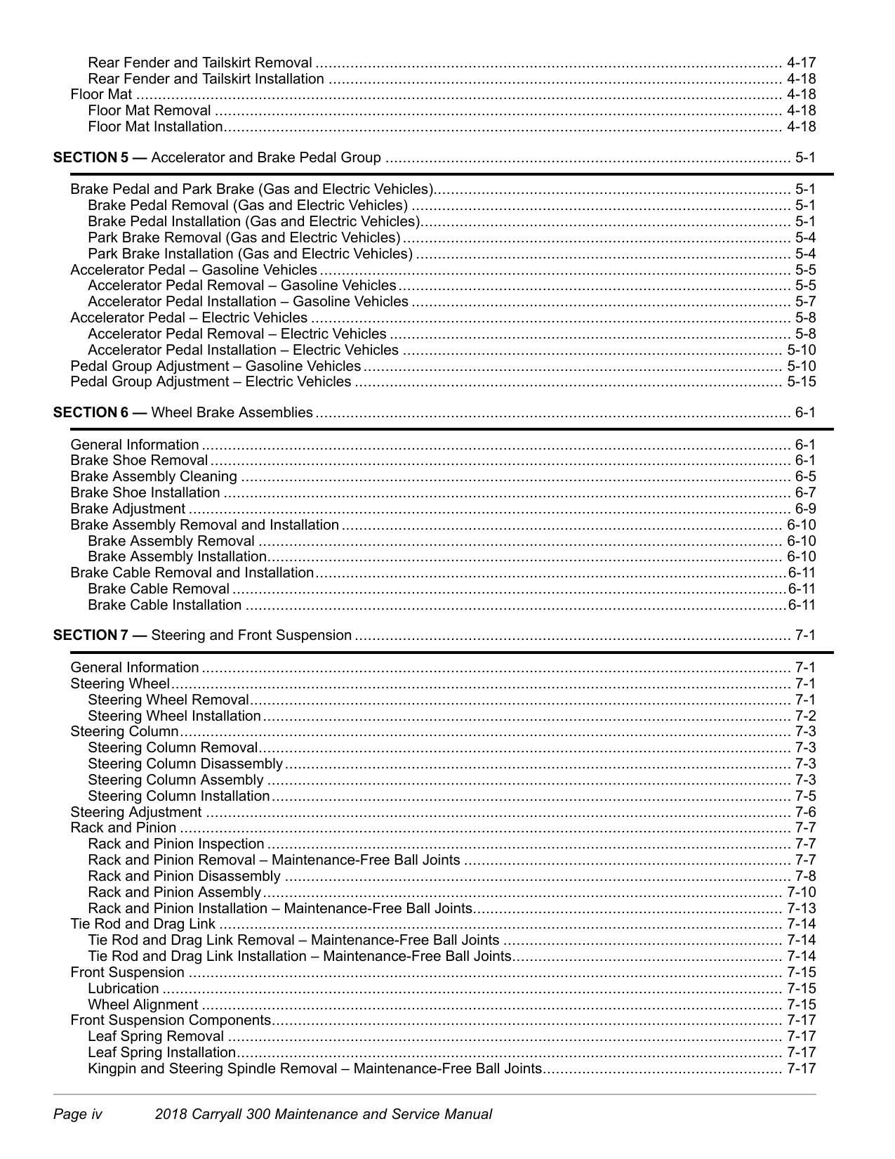 Club Car Carryall 300 Golf Cart Service Manual | 2018-2022 - sample page 7