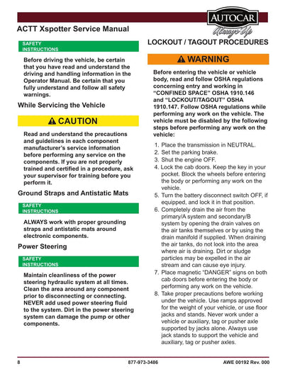 Autocar ACTT Xspotter Terminal Tractor Service Manual | 2018-2022 - sample page 8