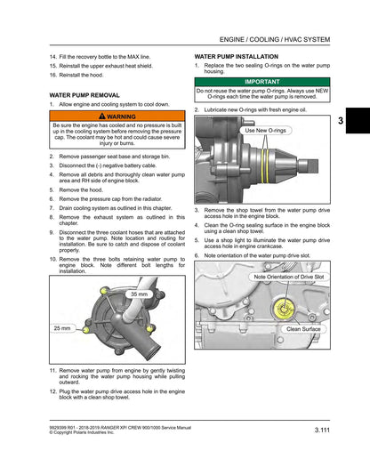 Polaris Ranger XP 900 1000 UTV Service Manual | 2018-2019 - sample page 4