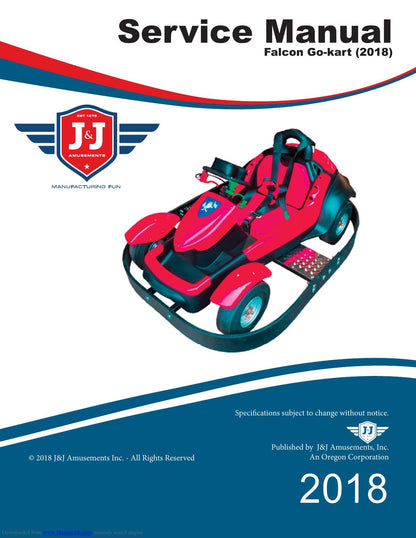 J&J Amusements Falcon Go-Kart Service Manual | 2018-2022 - sample page 1