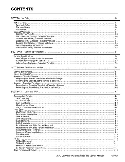 Club Car Carryall 550 Golf Cart Service Manual | 2019-2023 - sample page 7