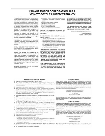 Yamaha YZ250FX Motorcycle Service Manual | 2018-2022 - sample page 7