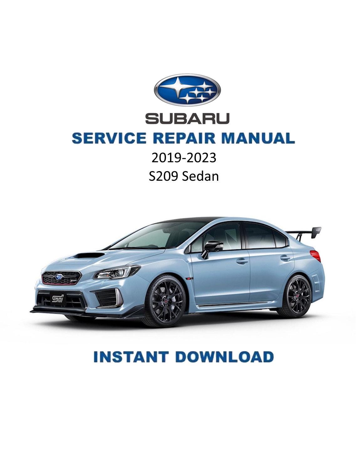 Subaru S209 WRX STI Motorcycle Service Manual | 2019-2023 - Service Manual PDF Instant Download