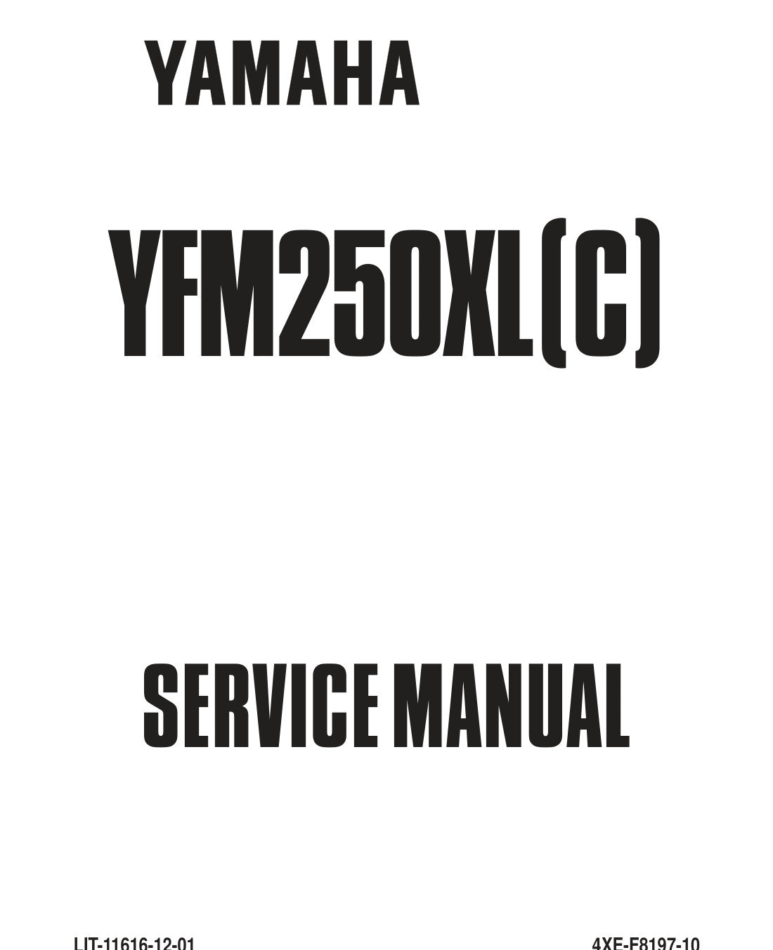 Yamaha Beartracker YFM250XL 1998 service manual - page 1