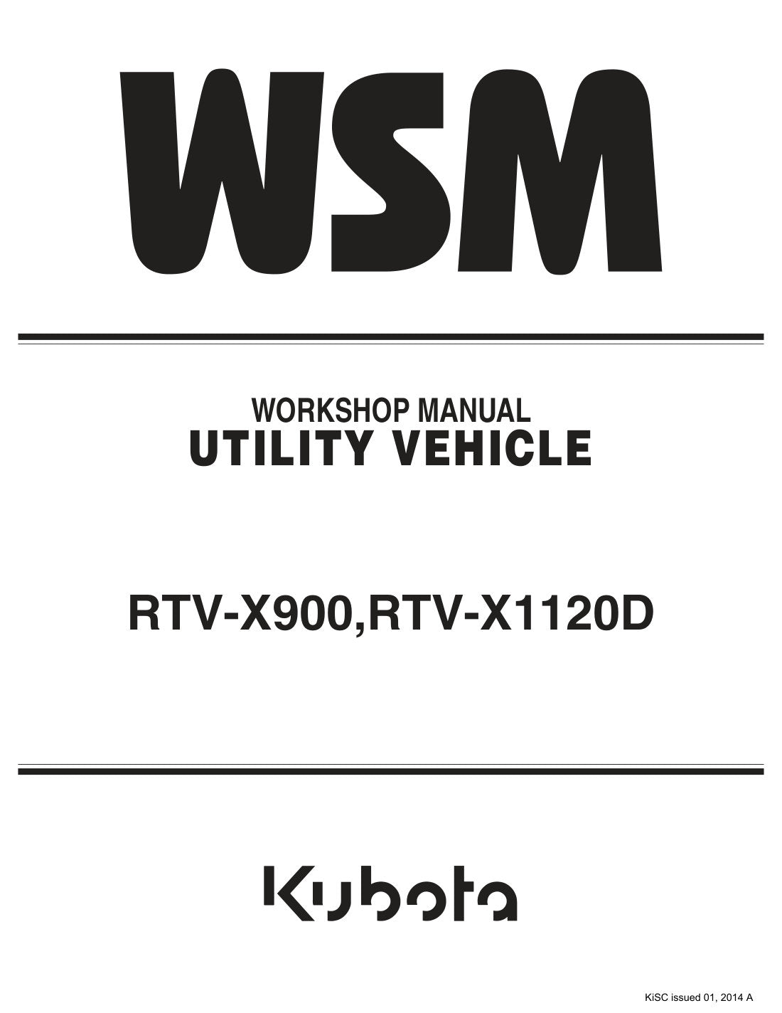 Kubota RTV-X900 X1120 service manual - page 1