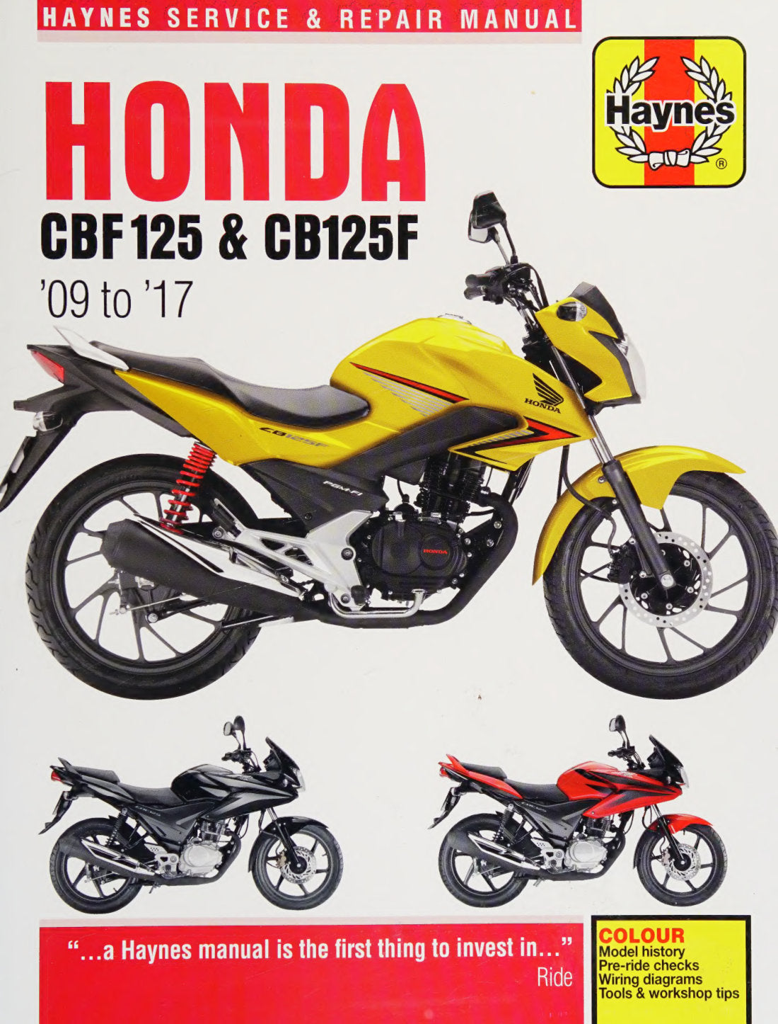 Honda CB125F CBF125 2009-2017 service manual - page 1