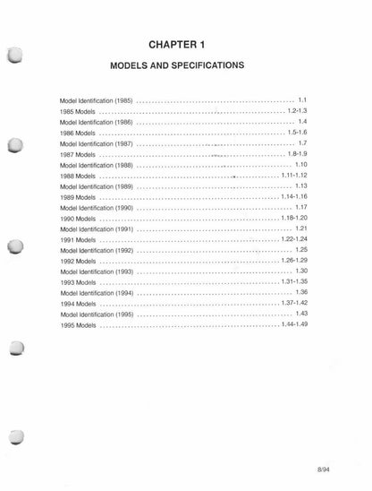 Polaris Snowmobile 1985-1995 service manual - page 1