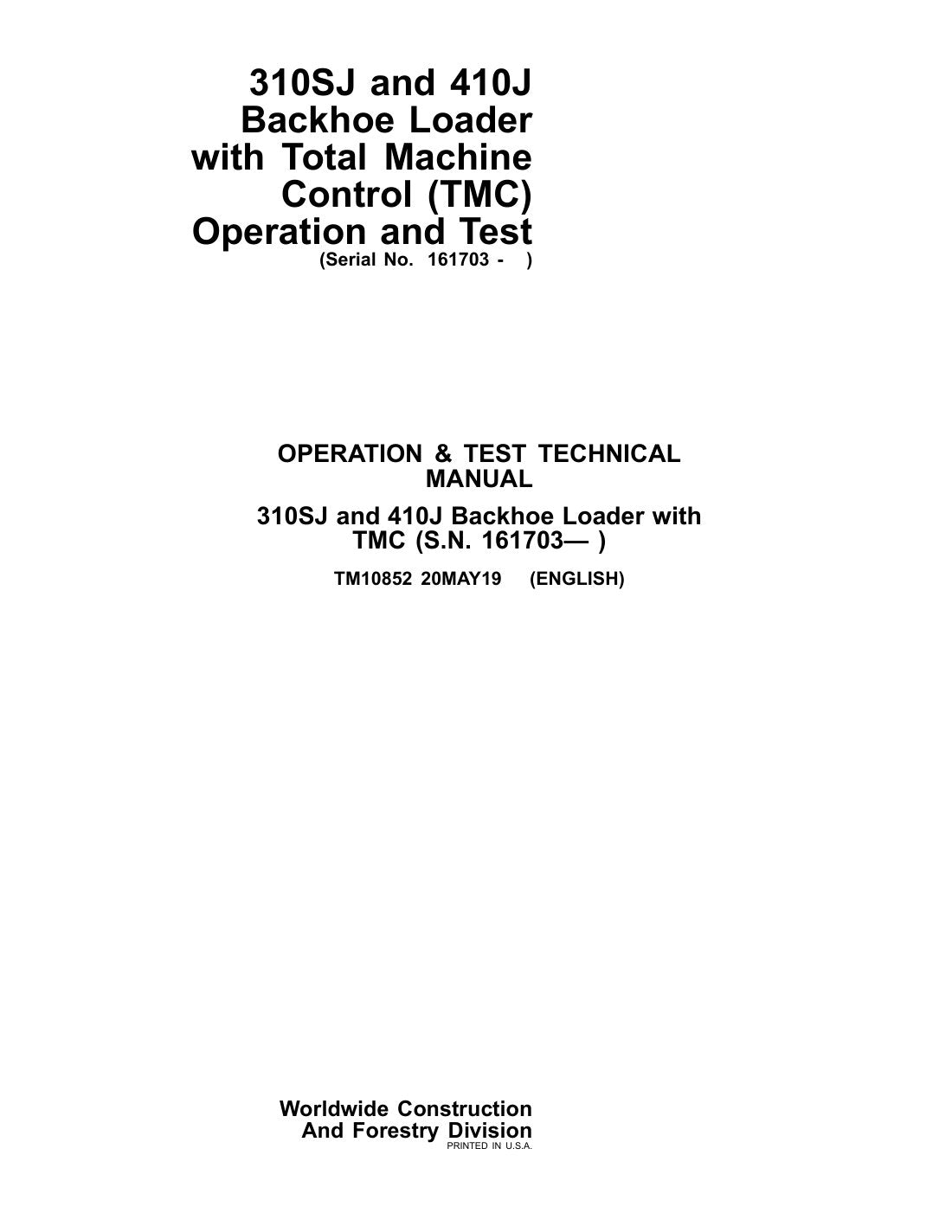 John Deere 310SJ 410J service manual - page 1