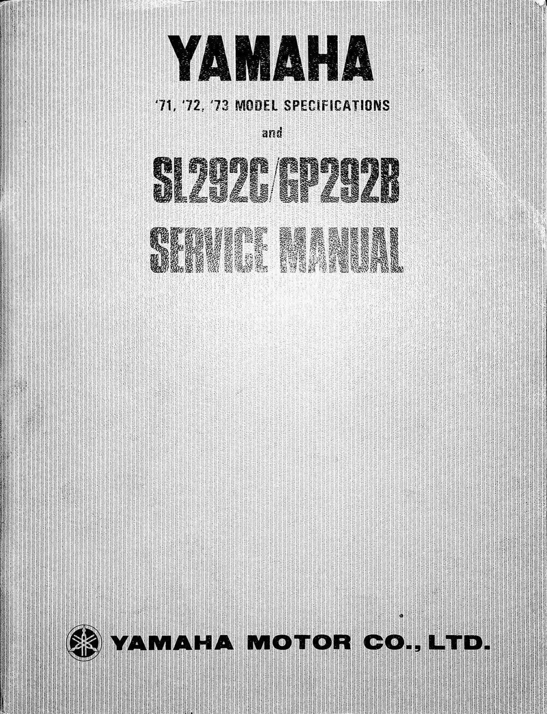 Yamaha SL292 GP292 1971-1973 service manual - page 1