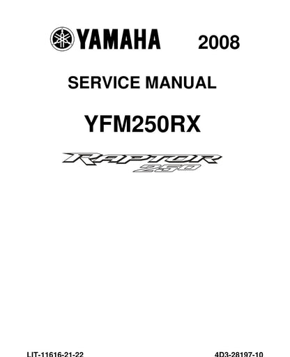 Yamaha Raptor 250 YFM250RX 2008 service manual - page 1