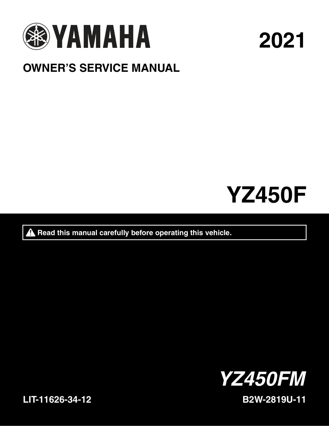 Yamaha YZ450F 2021 service manual - page 1