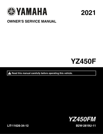 Yamaha YZ450F 2021 service manual - page 1