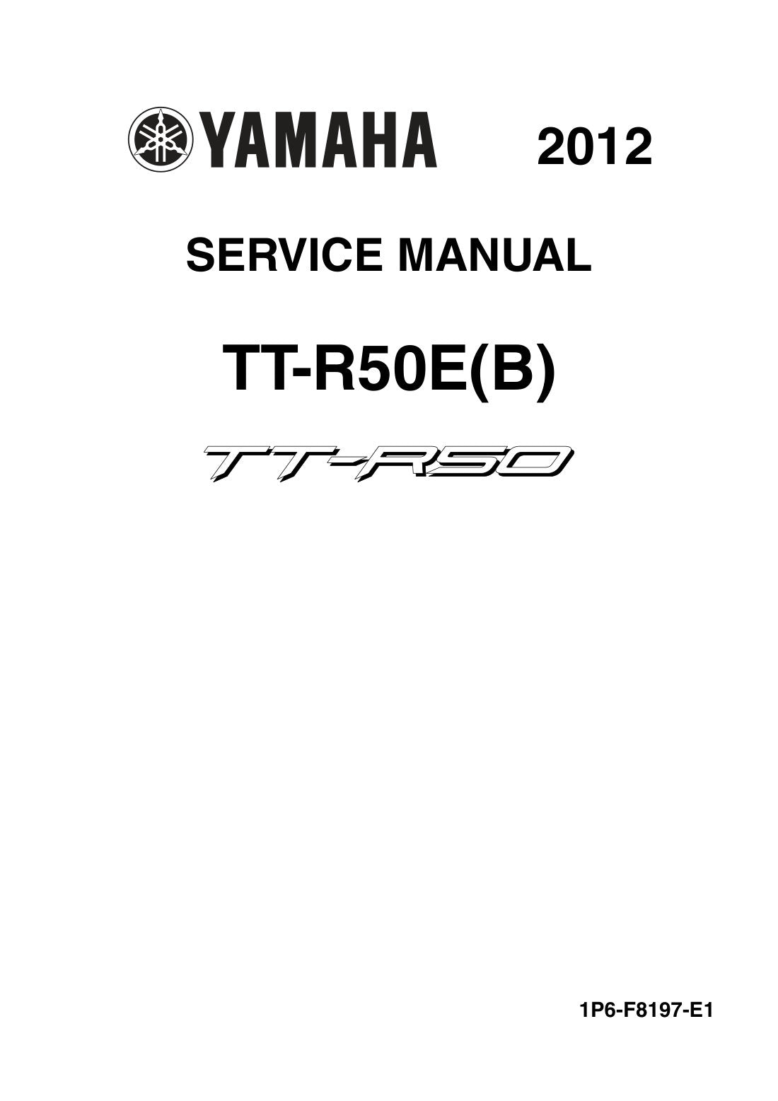 Yamaha TT-R50E Motorcycle Service Manual 2012 - page 1