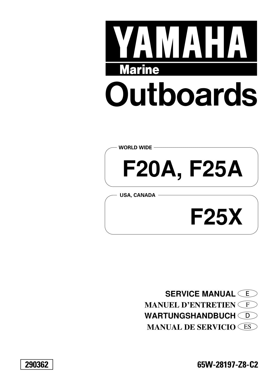 Yamaha F20A F25A Outboard service manual - page 1