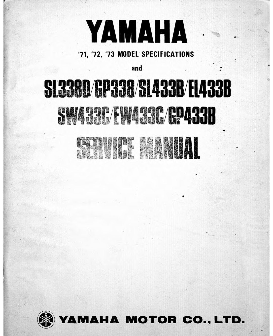 Yamaha SL338 service manual - page 1