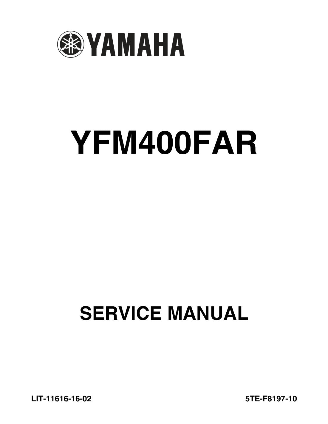 Yamaha Kodiak 400 YFM400FAR 2002 service manual - page 1