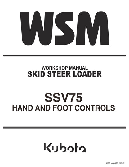 Kubota SSV75 skid steer workshop manual cover